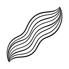 Abstract vector line art illustration of a bird, angel wings, and wave for tattoo design and nature symbol icon