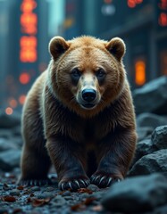 Obraz premium Bear Market on the Stock Exchange finance recession crisis money investment chart stock graph business