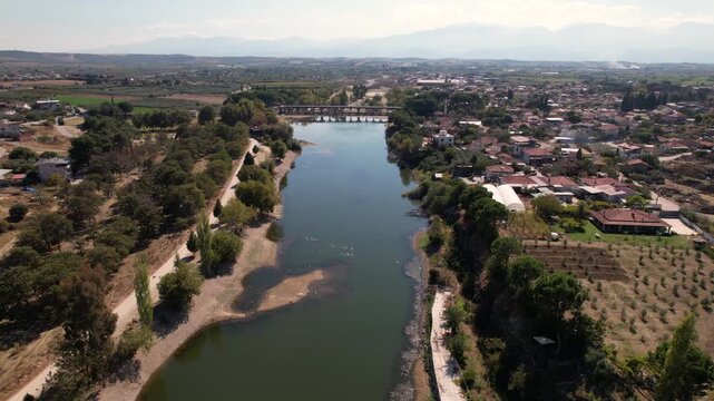 Aerial view of the Adala Hermes Volcanic Canyon , Manisa, Turkey