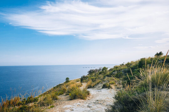 Scenic coastal view of Mediterranean Sea in Villajoyosa, Spain - Powered by Adobe