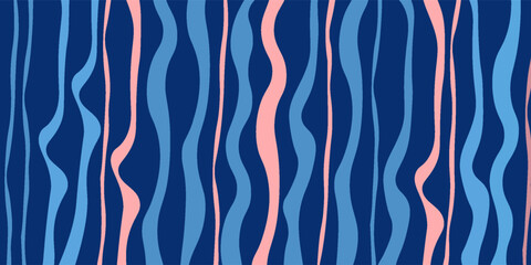 Illusion of motion. Fluid shapes composition. Wave Lines Pattern Abstract Background. Waved pattern. Hand drawn colorful waves. Seamless.