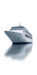 Obraz premium Luxurious cruise ship on serene waters under clear sky