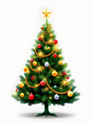 christmas, decorated, tree, ornaments, lighted, glowing, bright, festive, shiny, glittery, ribbon, tinsel, garland, baubles, star, winter, snowy, holiday, cozy, warm, merry, cheerful, joyful, colorful