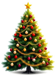 christmas, tree, ornaments, decorated, festive, glowing, sparkle, tinsel, garland, ribbon, star, baubles, shiny, glitter, colorful, merry, cheerful, joyful, bright, winter, holiday, snowy, pine, spruc