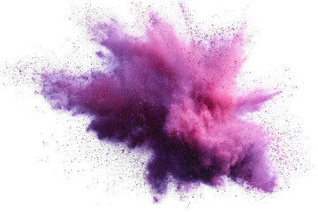 Exploding cloud of vibrant purple and pink powder