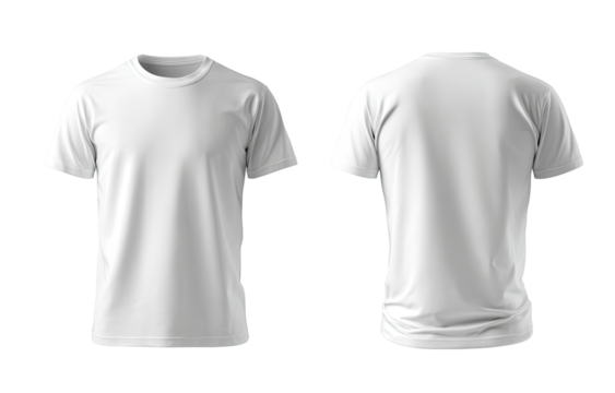 Blank white t-shirt, front and back view (4)