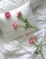 A bouquet of flowering ranunculus pink on a light background. Rich buttercup buds.A beautiful arrangement of pink ranunculus flowers in a vase. generative ai	