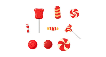 christmas, candy, cane, festive, winter, holiday, sweet, sugar, treat, dessert, peppermint, swirl, spiral, shiny, glossy, sugary, colorful, cartoon, cute, vector, icon, graphic, illustration, confecti