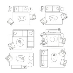 Top-Down Views of Living Room Layouts whisk