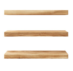 Obraz premium Three horizontal wooden shelves (1)