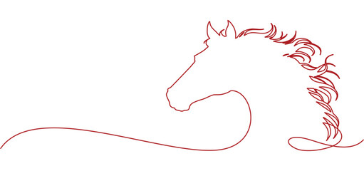 Red chinese horse shio of vector illustration with line art style