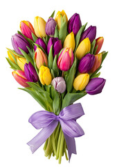 Obraz premium Vibrant bouquet of tulips in various colors (2)