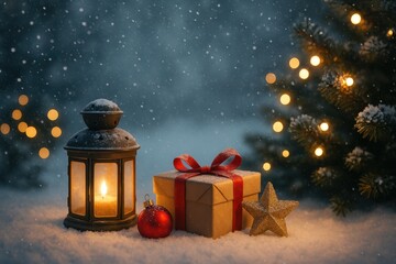 Cozy Christmas Lantern Scene