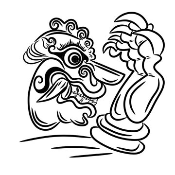 Traditional tribal pupet tattoo design	