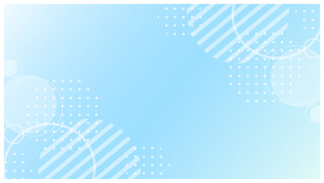 Fototapeta 水色グラデーションの、ポップで可愛いメンフィス風フレーム背景