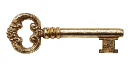 Ornate golden antique key