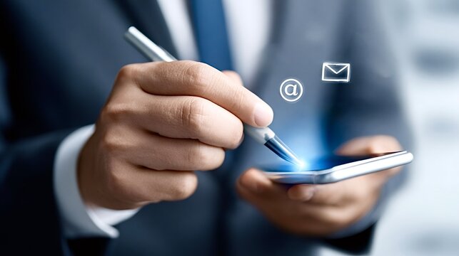 Business professional contacting clients using digital communication platform - Powered by Adobe