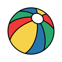 Obraz premium Colorful Striped Inflatable Beach Ball Icon
