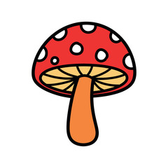 Red Spotted Mushroom Cartoon Icon