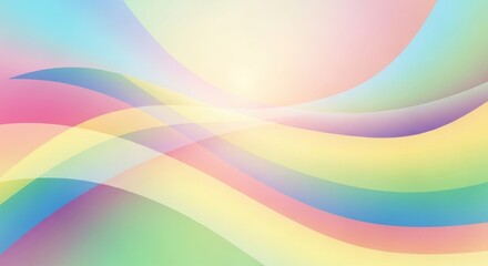 Soft pastel rainbow swirls abstract background with gentle light effects