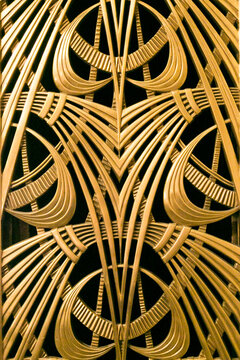 New York City, NY, USA. 1920's Art Deco brass design. Editorial