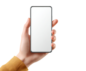 Hand holding a smartphone with blank screen (11)