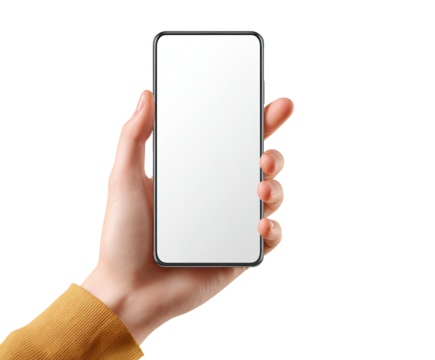 Hand holding a smartphone with blank screen (11)