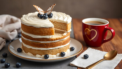 chocolate cake with coffee