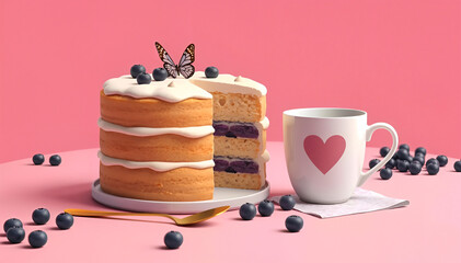 cup of coffee and chocolate cake