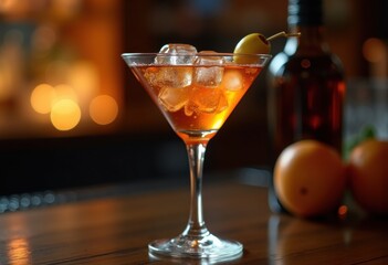 Elegant Dirty Martini Olive Garnish Sophisticated Nightlife Cocktail Classy Bar Ambiance