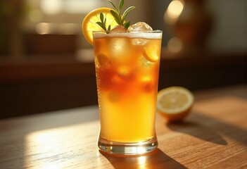 Half Lemonade Half Tea Refreshing Beverage Concept Tangy Zest Inviting Charm