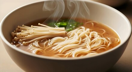 Healthy gut-friendly miso ramen bowl for mindful dinner and sustainable wellness lifestyle concept