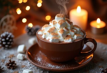 Rich Hot Chocolate Mountain of Marshmallows Divine Indulgence Cozy Evening Delight