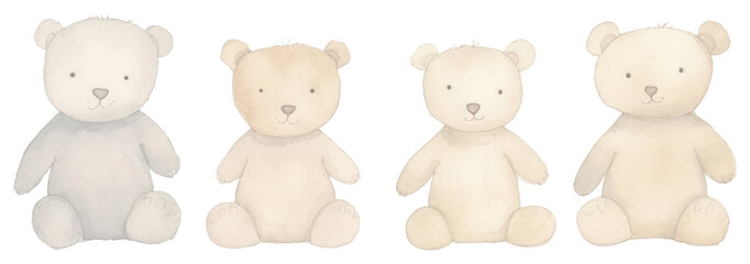 Obraz premium PNG Teddy bears as divider watercolor plush toy.