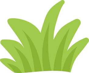 Simple green grass vector illustration for natural scenery, eco design elements, children&rsquo;s graphics, and outdoor landscape decoration