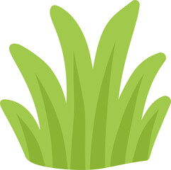 Simple green grass vector illustration for natural scenery, eco design elements, children&rsquo;s graphics, and outdoor landscape decoration