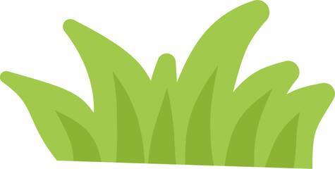 Simple green grass vector illustration for natural scenery, eco design elements, children&rsquo;s graphics, and outdoor landscape decoration