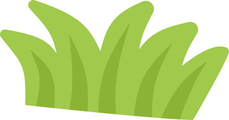 Simple green grass vector illustration for natural scenery, eco design elements, children&rsquo;s graphics, and outdoor landscape decoration