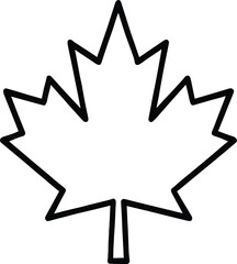 Simple Maple Leaf Outline Vector Icon