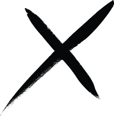 Bold Brush Stroke X Mark Symbol Vector