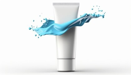 Blank cosmetic tube isolated on white. Concept of cream, hand lotion