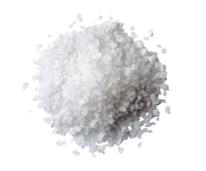 Pile of white coarse sea salt