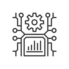 Data Analysis Icon - Chart With Gear Icon