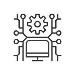 AI Computer With Gear Icon
