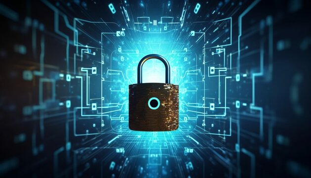 Digital Data and cyber Security protection concept technology. Identity authorized access to cyber attack.