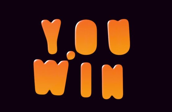 Exciting moment when players see the win message during a game celebration