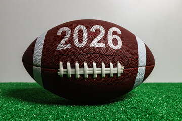 Football with the number 2026 on it