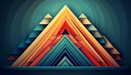 abstract layered concentric triangles forming an upward leadership hierarchy structure