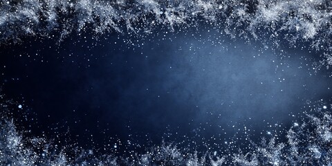 Obraz premium Luxurious Midnight Blue Background with Silver Dust and Frost