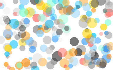 A playful and vibrant array of overlapping circles in a multitude of colors, creating a cheerful and dynamic composition isolated on transparent background